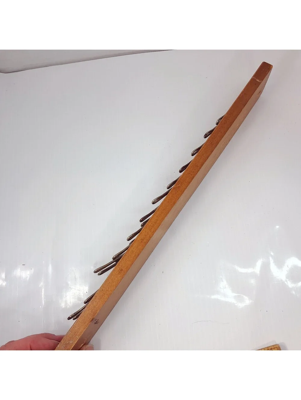 Vintage Tie Rack Belt Rack Tie Organizer Wood metal 13 Hooks organizer wall hook